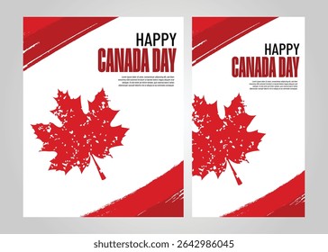 Grunge maple leaf design, perfect for Canada Day for a social media post