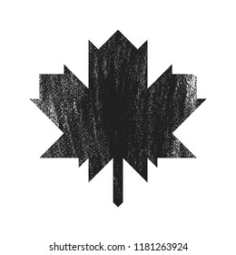Grunge maple leaf icon