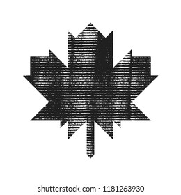 Grunge maple leaf icon