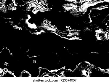 Grunge marble style texture. Abstract monochrome vector template. Black white background.