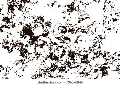 Grunge marble texture. White and black distress design. Torn stone modern background. Monochrome granite surface. Vector illustration.