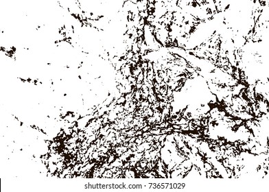 Grunge marble texture. White and black distress design. Torn stone modern background. Monochrome granite surface. Vector illustration.