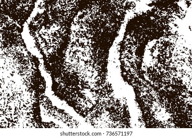 Grunge marble texture. White and black distress design. Torn stone modern background. Monochrome granite surface. Vector illustration.