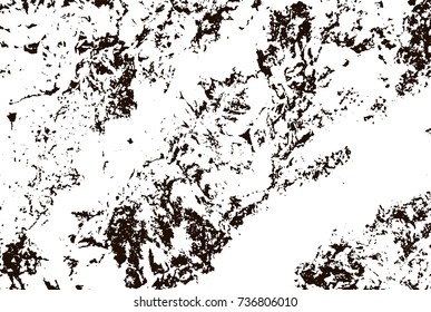 Grunge marble texture. White and black distress design. Torn stone modern background. Monochrome granite surface. Vector illustration.