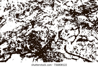 Grunge marble texture. White and black distress design. Torn stone modern background. Monochrome granite surface. Vector illustration.