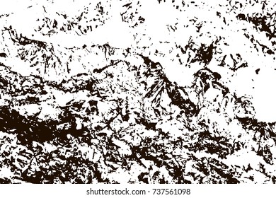 Grunge marble texture. White and black distress design. Torn stone modern background. Monochrome granite surface. Vector illustration.
