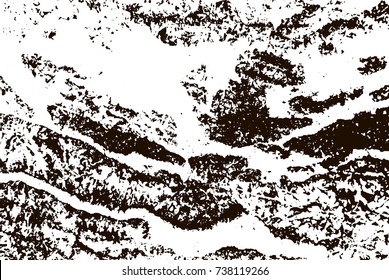 Grunge marble texture. White and black distress design. Torn stone modern background. Monochrome granite surface. Vector illustration.
