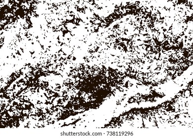 Grunge marble texture. White and black distress design. Torn stone modern background. Monochrome granite surface. Vector illustration.