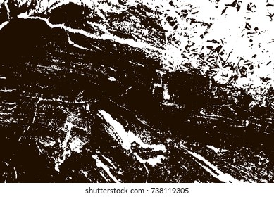 Grunge marble texture. White and black distress design. Torn stone modern background. Monochrome granite surface. Vector illustration.