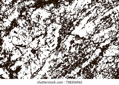 Grunge marble texture. White and black distress design. Torn stone modern background. Monochrome granite surface. Vector illustration.