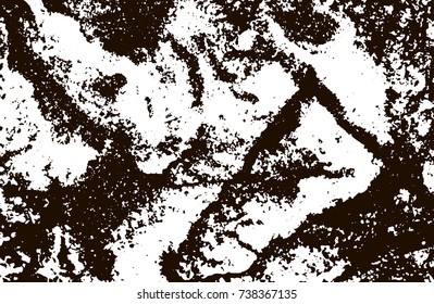 Grunge marble texture. White and black distress design. Torn stone modern background. Monochrome granite surface. Vector illustration.