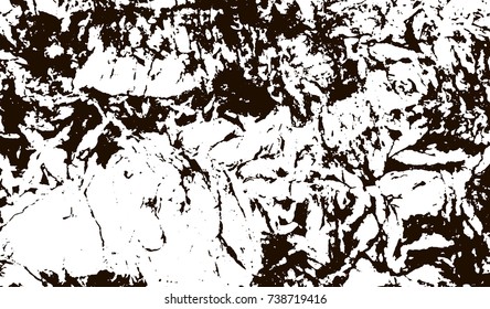 Grunge marble texture. White and black distress design. Torn stone modern background. Monochrome granite surface. Vector illustration.