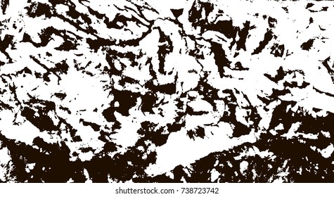 Grunge marble texture. White and black distress design. Torn stone modern background. Monochrome granite surface. Vector illustration.