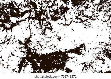 Grunge marble texture. White and black distress design. Torn stone modern background. Monochrome granite surface. Vector illustration.