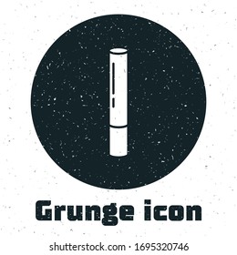 Grunge Marijuana joint, spliff icon isolated on white background. Cigarette with drug, marijuana cigarette rolled. Monochrome vintage drawing. Vector Illustration