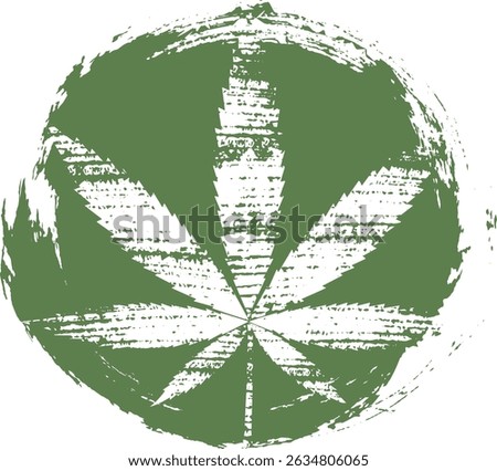 Grunge marijuana leaf. Cannabis leaf isolated. Natural product of organic hemp.