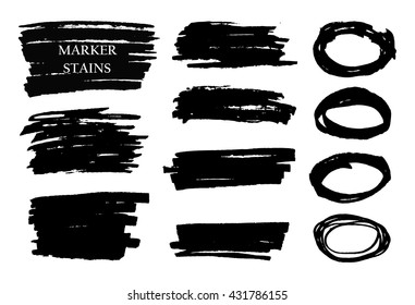 Grunge marker stains.Vector design elements.