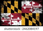 Grunge Maryland flag. Vector flag of Maryland.