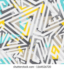 Grunge maze seamless pattern (eps 10 vector file)