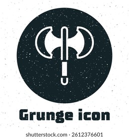 Grunge Medieval poleaxe icon isolated on white background. Monochrome vintage drawing. Vector