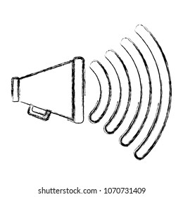 grunge megaphone object to public alert message