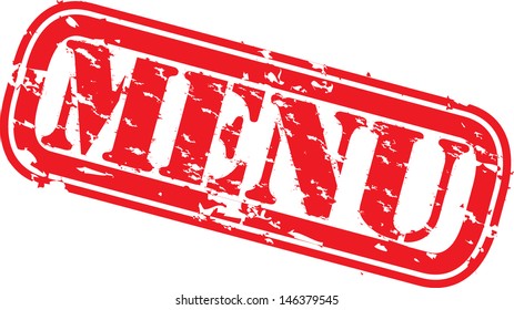 Grunge menu rubber stamp, vector illustration 