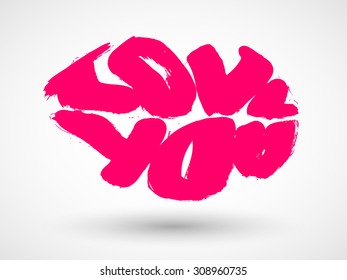 Grunge message on the lips - love you