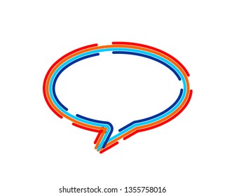 Grunge messenger window icon vector illustration, 3d Color line art ( RGB ) vector illustration.