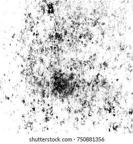 Grunge messy dust background. Distressed spray grainy overlay texture. Dirty powder rough empty cover template. Aged splatter crumb wall backdrop. Weathered drips aging design element. EPS10 vector.