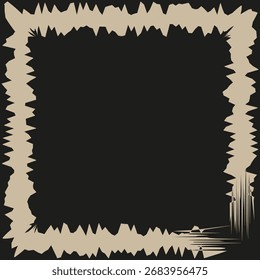 Grunge chaotischer Rahmen. Abstraktes Rahmenelement. Grobe Vektortextur. Unangenehmer, rauer Stil. EPS 10.