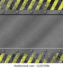 A Grunge Metal Background with Rivets