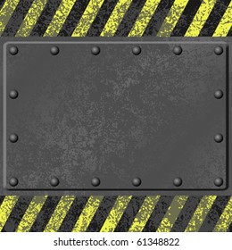 A Grunge Metal Background with Rivets