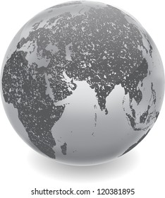 grunge metal globe