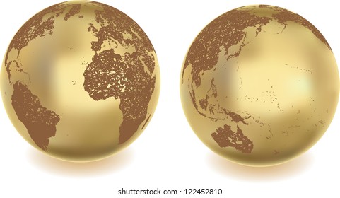 grunge metal globe