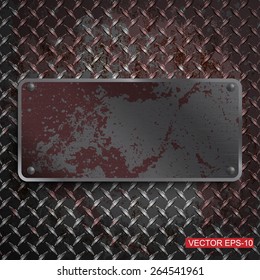 Grunge Metal plate background.Vector illustration