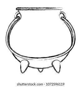 grunge metal pot cauldron object to cooking