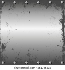 grunge metal sheet with screws