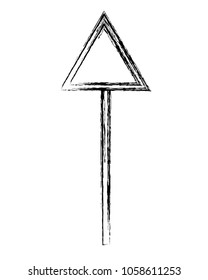 grunge metal triangle warning notices frame