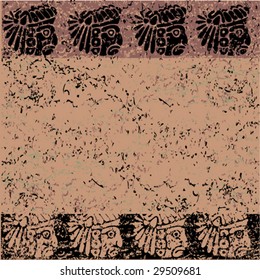 Grunge Mexican pattern with masks