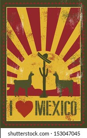 Grunge Mexico background, vector