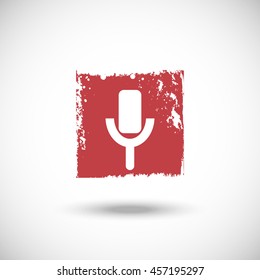 Grunge Microphone icon , vector