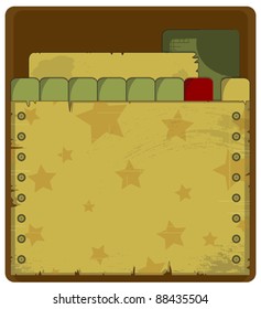 grunge military background - stars on brown background