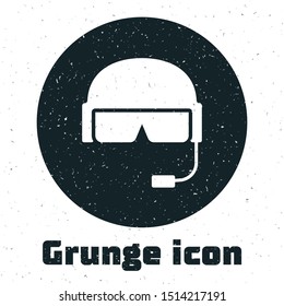 Grunge Military helmet icon isolated on white background. Army hat symbol of defense and protect. Protective hat.  Vector Illustration