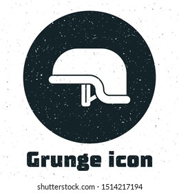 Grunge Military helmet icon isolated on white background. Army hat symbol of defense and protect. Protective hat.  Vector Illustration