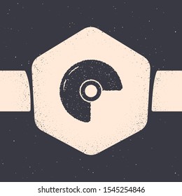 Grunge Military helmet icon isolated on grey background. Army hat symbol of defense and protect. Protective hat. Monochrome vintage drawing. Vector Illustration
