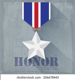 grunge military honor medal icon background concept. Vector illustration design