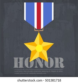 grunge military honor medal icon background concept. Vector illustration design