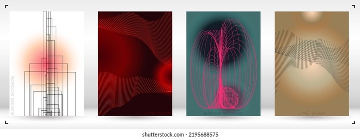 Grunge minimale geometrische Vektorplakatdesign mit Linien und Farbkreisen. Sammlung abstrakter Hintergründe für Umschläge, Flyer, Vorlagen, Broschüren, Karten, Broschüren, Branding usw.