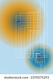 Grunge minimale geometrische Vektorplakatdesign mit Linien und Farbkreisen. Set abstrakter Hintergründe für Umschläge, Flyer, Vorlagen, Broschüren, Karten, Broschüren, Branding usw.