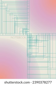 Grunge Diseño de afiches de vectores geométricos mínimos con líneas y círculos coloreados gradientes. Colección de fondos abstractos para portadas, volantes, plantillas, folletos, tarjetas, folletos, promoción de marca, etc.
